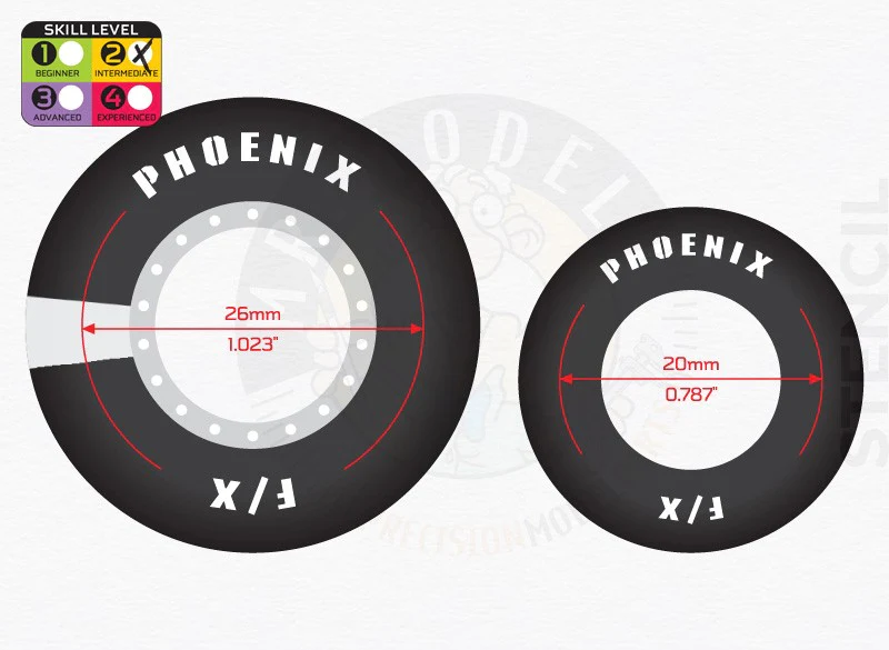 Mr. Model MM95424 - Tire Paint Template NHRA Series #4 Phoenix F/X - Image 3